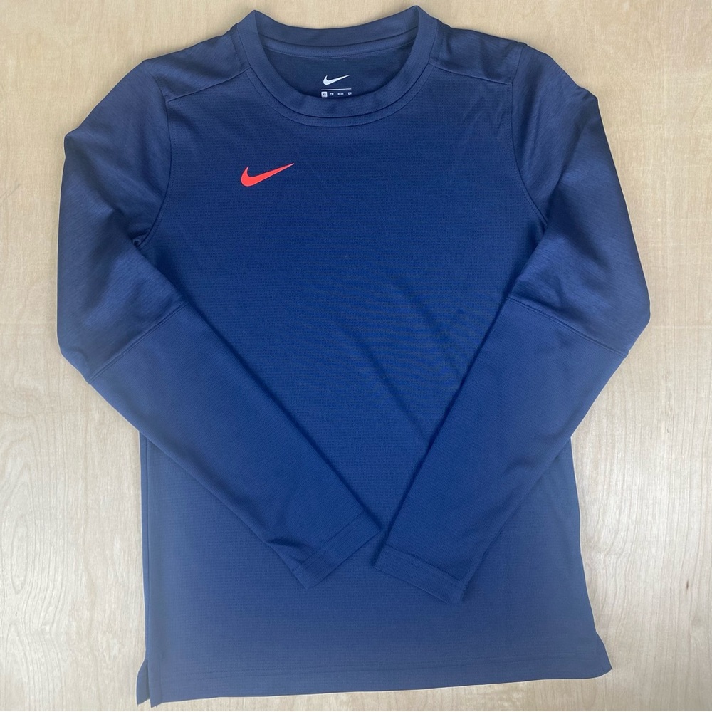 Nike Womens XS Casual Pullover Long Sleeve Blue 100% Polyester